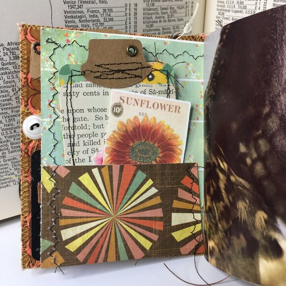 Collage Cover Custom Junk Journal Removable Ephemera Mini Blank Art Book u - Picture 7 of 11